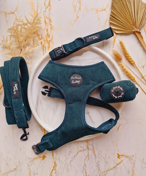 Forest Green Cord Dog Harness, 3 of 3