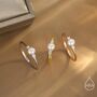 Sterling Silver Genuine Freshwater Pearl And Cz Ring, thumbnail 4 of 12