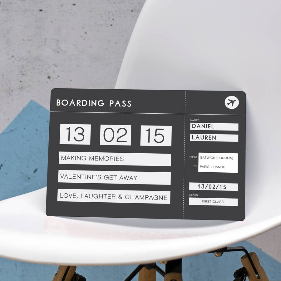 Personalised Plane Boarding Pass Ticket Plaque, 1 of 5