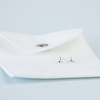 Sterling Silver Fish Tail Stud Earrings, 5 of 5