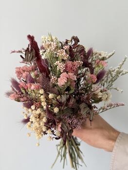 Blush And Burgundy Dried Flower Bouquet, 4 of 6