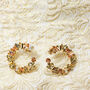 Gem Stone Circle Garland Earrings In Rose Gold, thumbnail 1 of 2