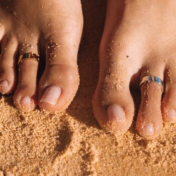 Gold Plated Wide Band Toe Ring, 3 of 6