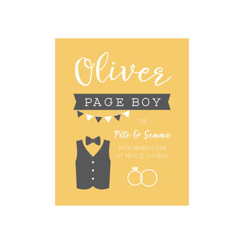 Page Boy Thank You Gift Personalised Print, 3 of 5