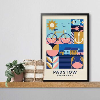 Padstow Cornwall Art Print, Poster Print, Kitchen Wall Art, Wall Art Print, Graphic Geometric Print, Colourful Art, Home Decor, A5, A4, A3, A2, A1, 2 of 11