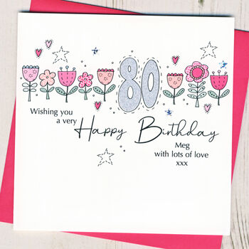 Personalised 70th Birthday Floral Card, 2 of 2