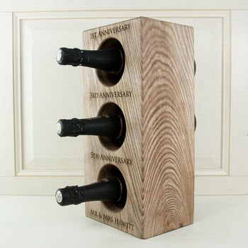 Personalised Solid Oak Wine Rack, 6 of 8