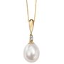 Freshwater Pearl And Diamond Drop Pendant Necklace, thumbnail 2 of 7