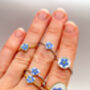 Mini Heart Ring With Forget Me Not Flower In Gold Or Silver, thumbnail 6 of 12