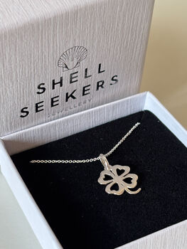 Four Leaf Clover Sterling Silver Necklace, 3 of 7