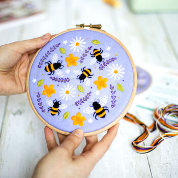 Bees And Lavender Embroidery Kit, 2 of 8