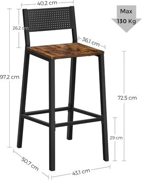 Set Of Two Breakfast Kitchen Bar Stools Counter Chairs, 12 of 12