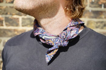Mens Navy And Burgundy Paisley Neckerchief, 10 of 12