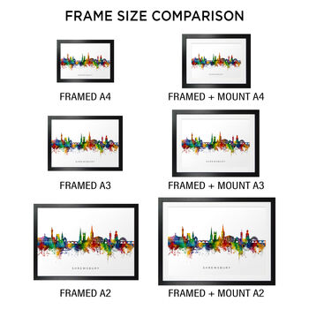 Shrewsbury City Skyline Art Print, 5 of 12