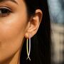 Gold And Silver Swing Tusk Drop Earrings, thumbnail 2 of 8
