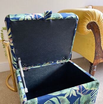 Footstool With Storage In Tropical Monkey Print, 3 of 3
