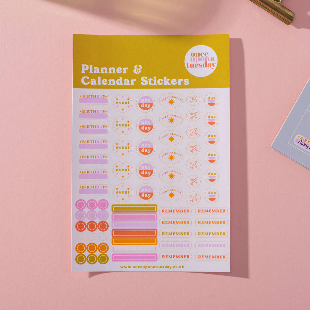 Planner And Calendar Stickers By Once Upon a Tuesday