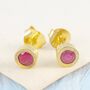 Ruby July Birthstone 18kt Gold Plated Silver Pendant, thumbnail 2 of 7
