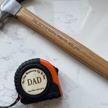 Personalised Engraved Mens Wooden Tool Hammer Set, 2 of 4