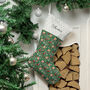 Personalised Cats Christmas Stocking In Green, thumbnail 1 of 7
