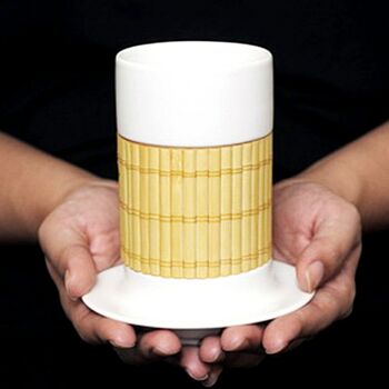 Handmade Porcelain And Bamboo Cup, 2 of 4