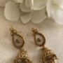 Antique Gold Jhumki Indian Earrings, thumbnail 1 of 7