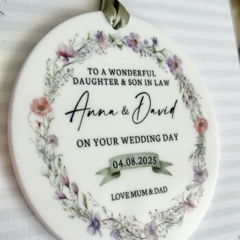 Any Relation, Son Or Daughter Wedding Keepsake Personalised Card, 2 of 3