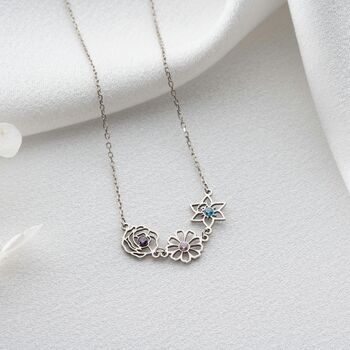 Personalised 'Family Bouquet' Birthstone Flower Necklace, 4 of 11