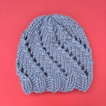 Twist And Shout Beanie Knitting Kit, 2 of 5