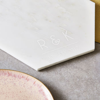 Personalised Initials Marble Serving Board, 3 of 5