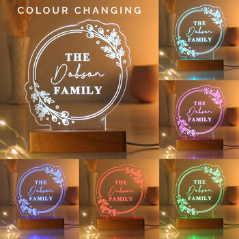 Personalised Floral LED Light For Family, 2 of 2
