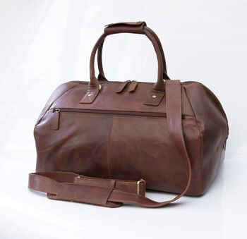 Woman's Small Leather Travel Holdall Bag, 10 of 12