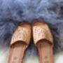 Open Toe Woman's Leather Slippers By Onaie, thumbnail 4 of 5