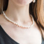Medium White Potato Pearl Necklace With Bolt Ring Clasp, thumbnail 1 of 5