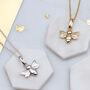 Personalised Petite Bee Necklace In Sterling Silver Or Gold Plated, thumbnail 1 of 5