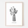 Floral Personalised Name, Date Or Holiday Art Print, thumbnail 4 of 4