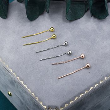 Minimalist Ball Threaders Earrings In Sterling Silver, 7 of 11