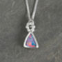 Small Australian Opal Doublet Necklace In Sterling Silver, thumbnail 1 of 4