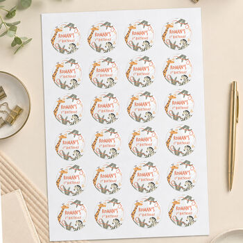 Safari Jungle Party Favour Bag Stickers, 5 of 11