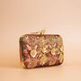Leela Deep Red Clutch With Bird Clasp, thumbnail 3 of 4