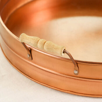 Brushed Copper Circular Serving Tray, 6 of 9