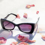 Black Chunky Triangle Cat Eye Sunglasses, thumbnail 2 of 3