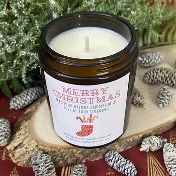 Funny Personalised Christmas Full Stocking Candle Gift, 2 of 3