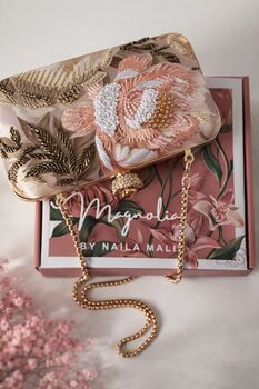 Salqin | Floral Printed Embroidery Clutch Bag, 2 of 7