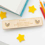 Personalised A* Teacher Wooden Bookmark Heart, thumbnail 2 of 5