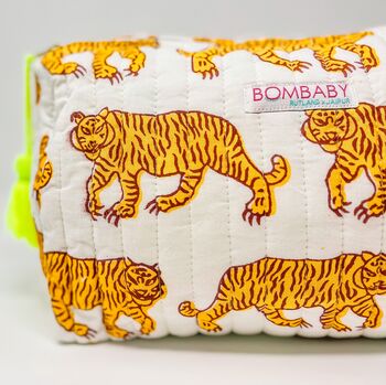 Handmade Quilted Tiger Wash Bag, 3 of 3