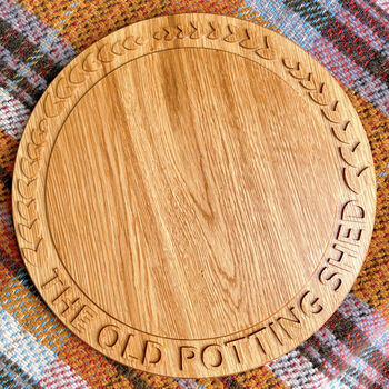 Large Personalised Round Wooden Chopping Board, 4 of 5