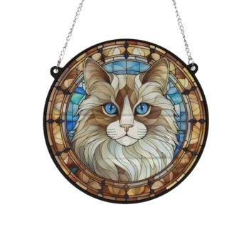 Cat Ragdoll Stained Glass Effect Suncatcher, 2 of 3