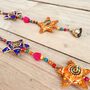 Recycled Fabric Star And Pom Pom Hanging Bells, thumbnail 6 of 7