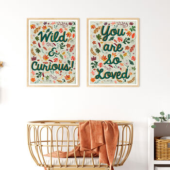 You Are So Loved Green Woodland Nursery Art Print, 4 of 9